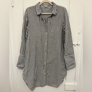 J. Crew Linen-cotton beach shirt in stripe, M